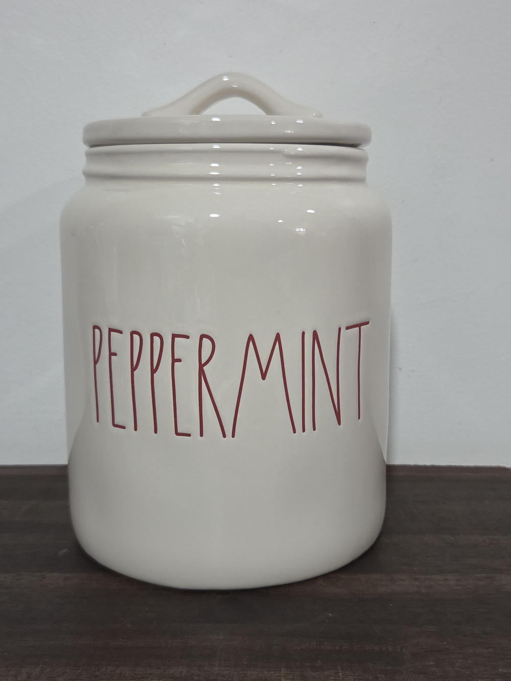 Rae Dunn Peppermint Large Canister